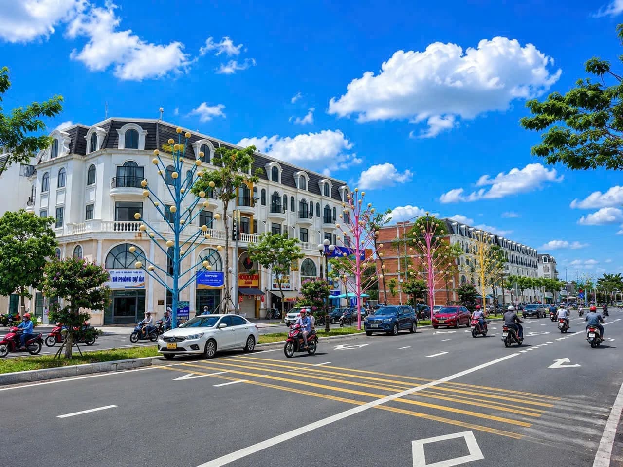 Cho thuê nhà 1 trệt 4 lầu mặt tiền Đl Đông Tây tại Phú Khương, Bến Tre