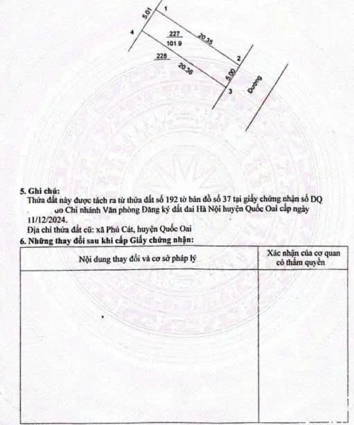 Bán đất thổ cư 100m2 tại Quốc Oai, Hà Nội